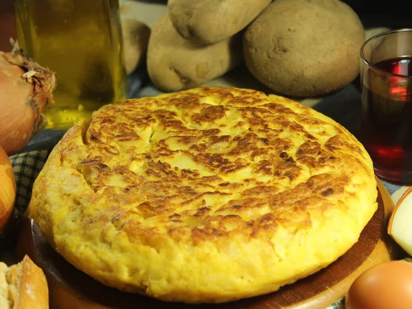 Typisk Spansk Potatis Omelett Original Traditionell Välsmakande Läcker — Stockfoto