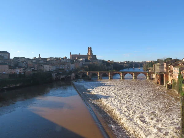 Río Albi Ciudad Medieval Puentes Hermosos Monumentos Catedral Antigua — Foto de Stock