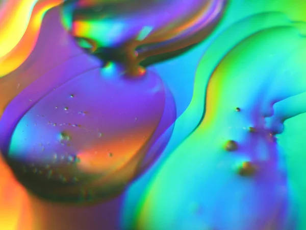 Abstrait Couleurs Rainbow Drops Réflexes Macro Fond Flou — Photo