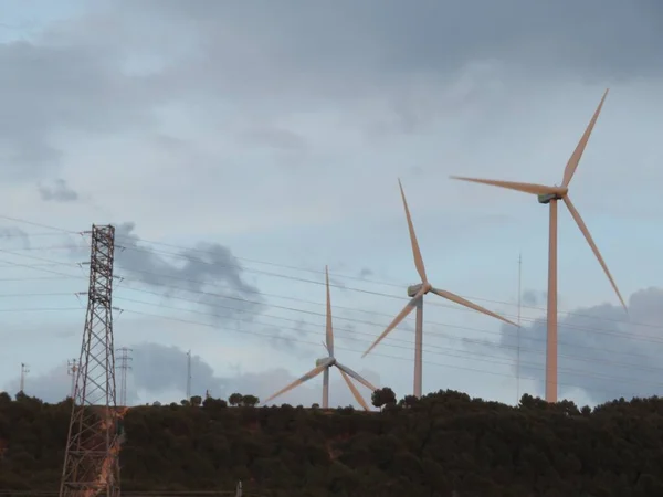 Manera Producir Energía Eléctrica Transporte — Foto de Stock