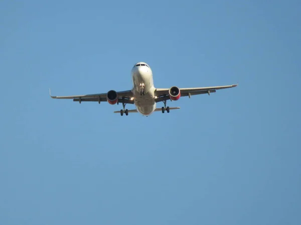 Beautiful Photo Plane Landing Airport Taking Land — Stock Photo, Image