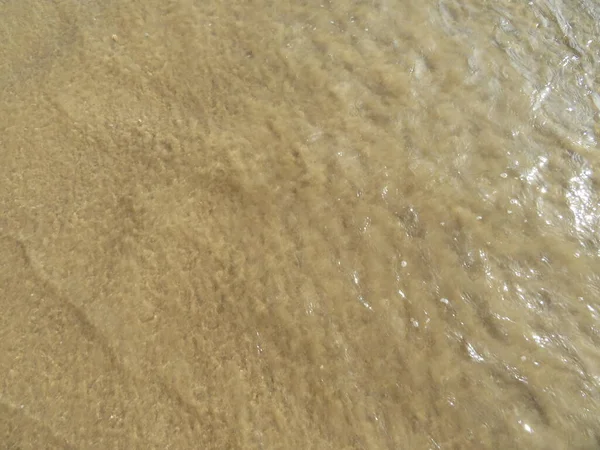 Praia Bonita Com Águas Limpas Areia Espumante — Fotografia de Stock
