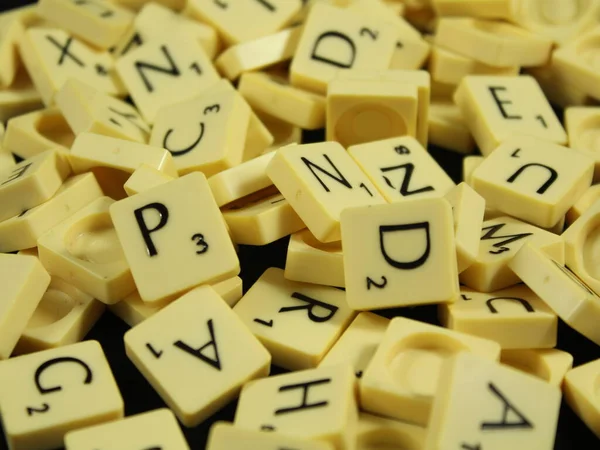 Game Letters Words Love Spain Plastic Forms Form Fun — Stock Photo, Image