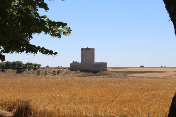 Hermosa Piedra Del Castillo Antigua Torre Medieval Fortaleza Alta España —  Fotos de Stock