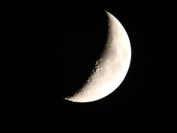 Měsíc Rostoucí Místnosti Satelitními Krátery Noční Spánek — Stock fotografie