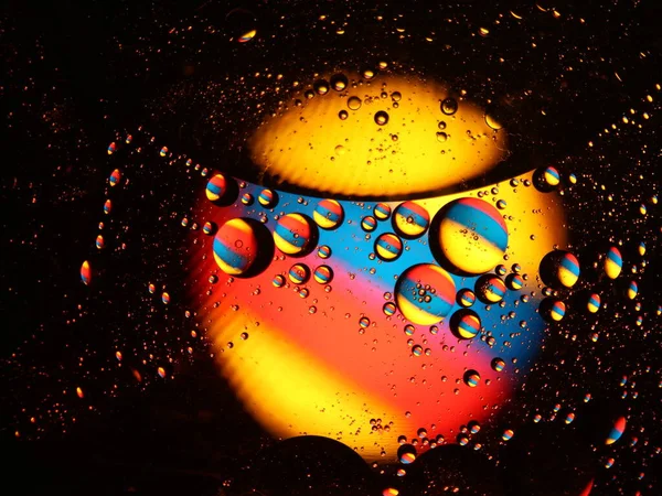 Olika Abstrakta Bubblor Färgade Sfärer Sällsynta Spektakulära Vätskor — Stockfoto