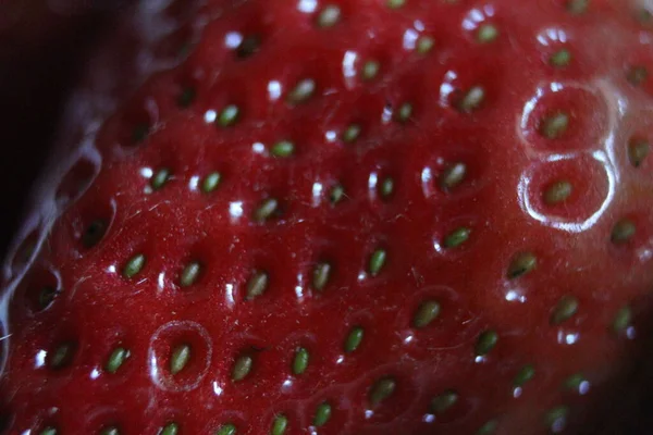 Czerwona Truskawka Owoce Zielony Zdrowe Odżywianie Pyszny Deser — Zdjęcie stockowe