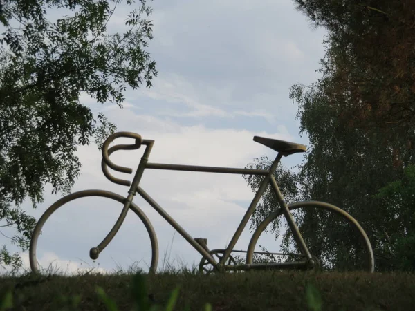 Grand Ornement Vélo Métal Pour Courir Tour France — Photo