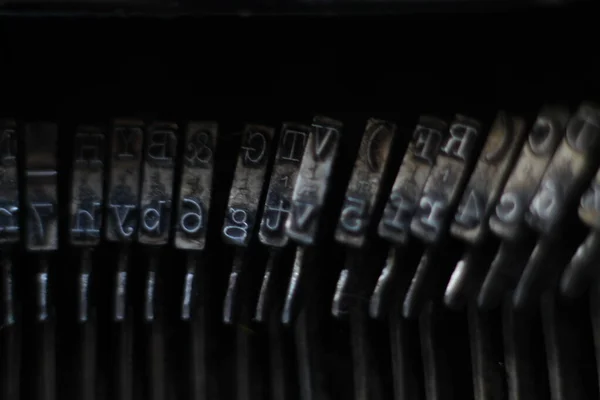 Oude Typemachine Vergeten Oude Vuile Zwarte — Stockfoto