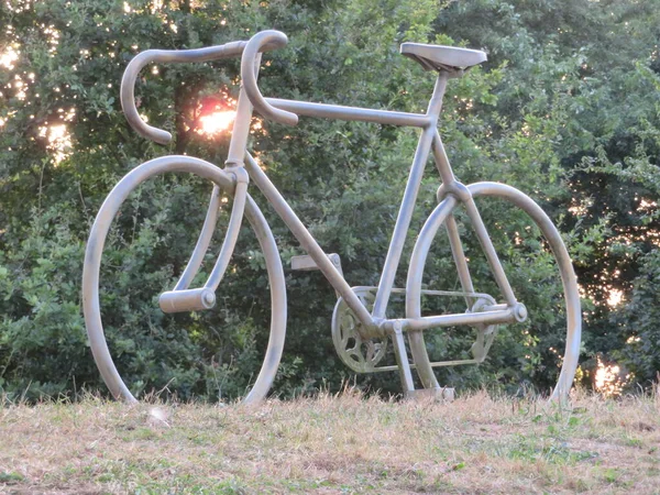 Grand Ornement Vélo Métal Pour Courir Tour France — Photo