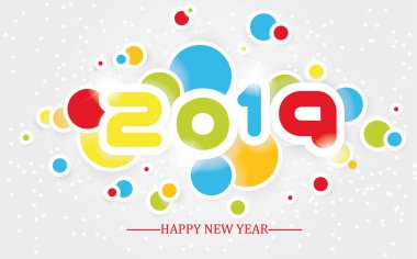 gölgeli 2019 mutlu yeni yıl basit yazma multicolour