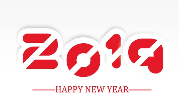 2019 Feliz Año Nuevo Simple Escritura Con Sombreado Rojo — Vector de stock