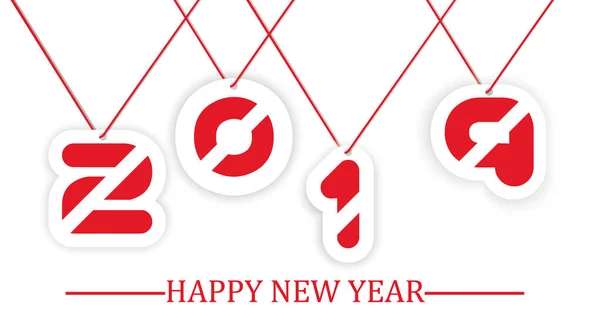 2019 Ευτυχισμένο Νέο Έτος Γραμμένο Κρέμεται Κορδόνι — Διανυσματικό Αρχείο