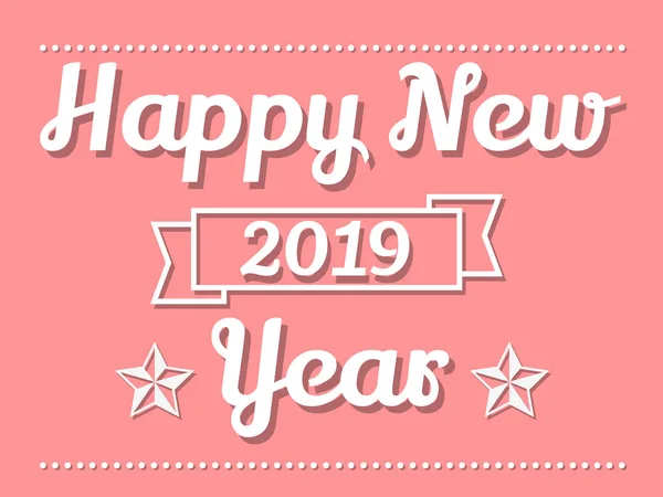Ευτυχισμένο Νέο Έτος 2019 Ροζ — Διανυσματικό Αρχείο