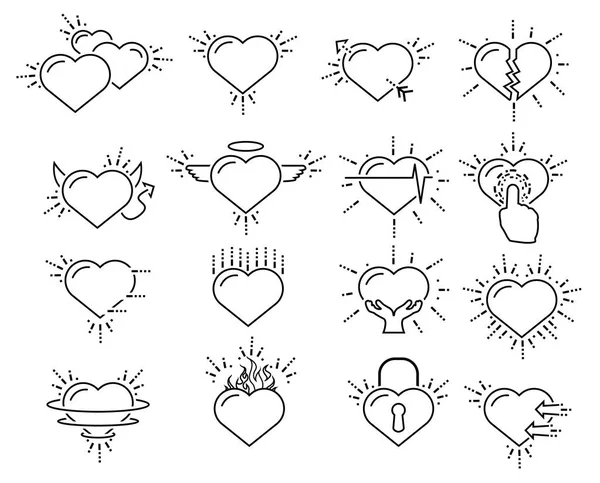 Icono Lineal Corazón Estilo — Archivo Imágenes Vectoriales