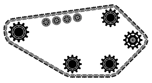 Tracce Serbatoio Serbatoio Caterpillar Numero Venti — Vettoriale Stock