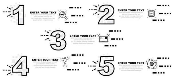 Modelo Infográfico Negócios Mínimo Com Números Opções Passos Versão Cinco — Vetor de Stock