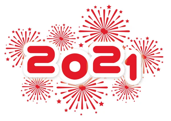 2021 Szczęśliwego Nowego Roku Tła Fajerwerkami — Wektor stockowy