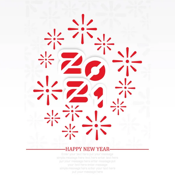 2021 Happy New Year Background Fireworks Red — Stock Vector