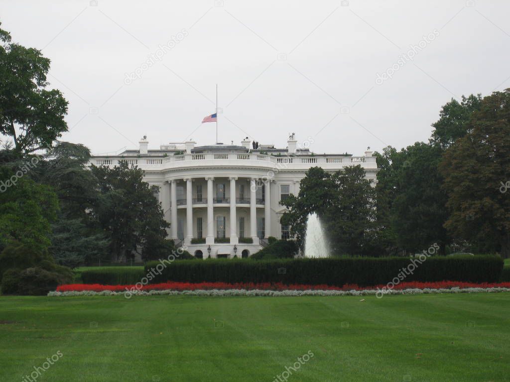 The White House with half mast flag on September 11, 2006