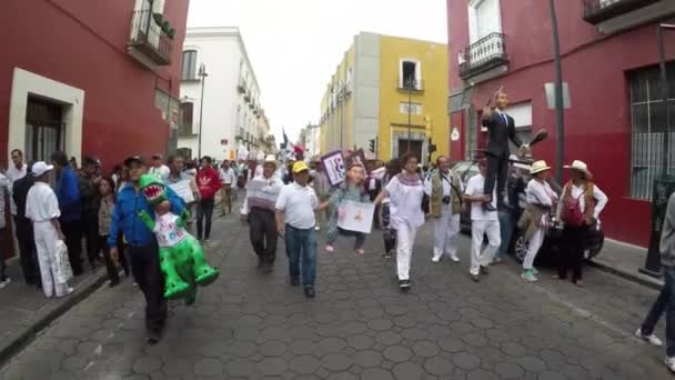 Puebla City Puebla Meksika Ağustos 2018 Birden Fazla 8000 Kişi — Stok video