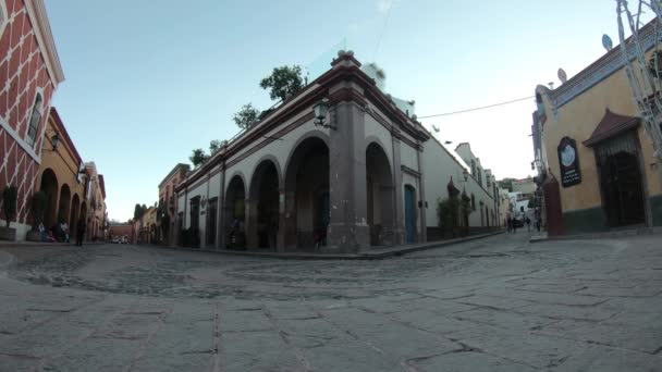 Bernal Queretaro Mexiko December 2018 Huvudgator Staden — Stockvideo