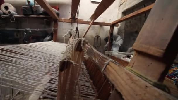 Authentic Traditional Latin American Loom Pea Bernal Queretaro Mexico — 비디오