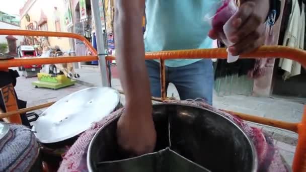 Hielo Afeitado Mexicano Auténtico Tradicional Bernal Querétaro México — Vídeo de stock