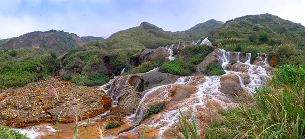 Golden Waterfall is one of the most beautiful waterfall in Taiwan, Jinguashi township, Taiwan.