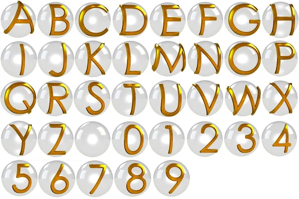 Text Glass Ball Alphabet Template — Stock Photo, Image