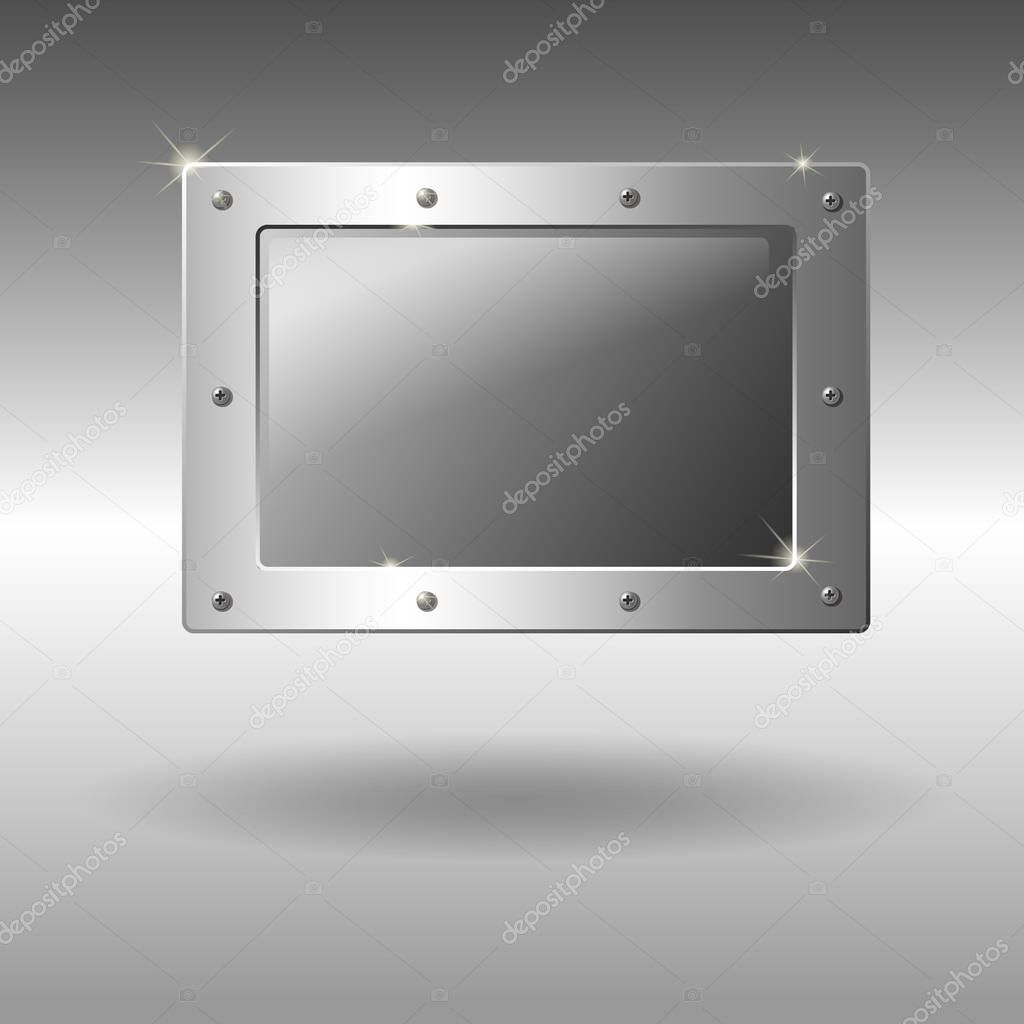 Vector Illustration. Metal abstract frame. 