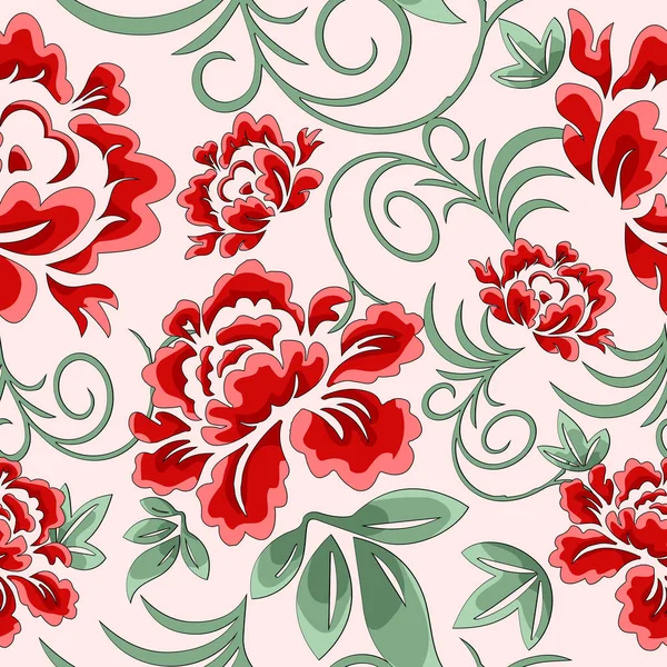Fleur Vintage Vecteur Motif Sans Couture — Image vectorielle
