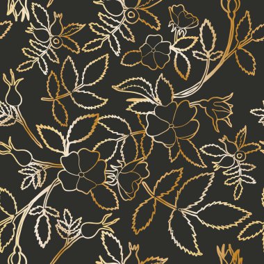  Çiçek vintage vektör seamless modeli.