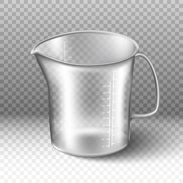 Isolated Realistic Glass Vector Measuring Cup — Stock Vector