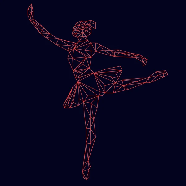 Ballerina Prima Vektor Polygonales Dreieck Papercut Design Logo — Stockvektor