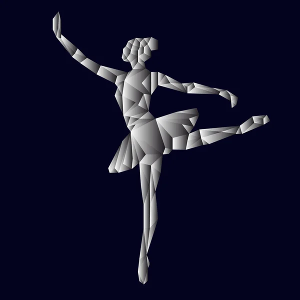 Ballerina Prima Vector Veelhoekige Driehoek Papercut Ontwerp Logo Verloopvulling — Stockvector