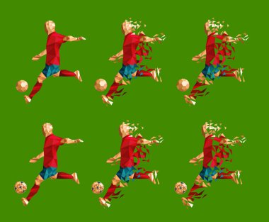 vektör çizim futbol futbol oyuncu düşük poli stil kavramı Dünya Kupası 2018 Rusya