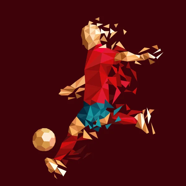 vektör çizim futbol futbol oyuncu düşük poli stil kavramı Dünya Kupası 2018 Rusya