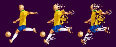 vektör çizim futbol futbol oyuncu düşük poli stil kavramı Avustralya kitleri tek tip renk 