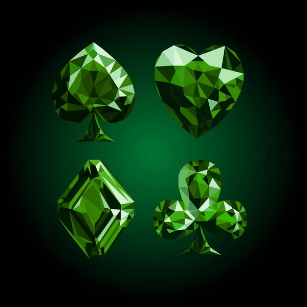 Vector Illustratie Speelkaarten Symbool Teken Pak Instellen Dek Diamanten Juweel — Stockvector