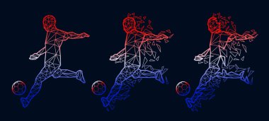 vektör çizim futbol futbol oyuncu düşük poli stil kavramı ulusal bayrak kitleri tek tip renk Şampiyonası