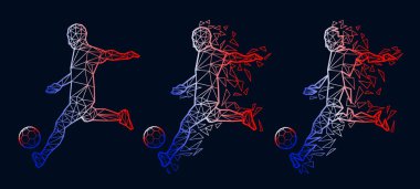 vektör çizim futbol futbol oyuncu düşük poli stil kavramı ulusal bayrak kitleri tek tip renk Şampiyonası