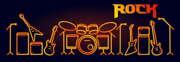müzik aletleri şambriyelli neon siluet Soyut Tasarım kavramı Caz Orkestrası performans ayarlama kaya