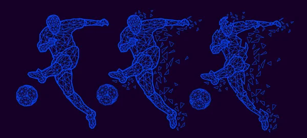 resimde futbol futbol oyuncu düşük poli stil kavramı kitleri tek tip renk Dünya Kupası 2018 Rusya Şampiyonası vektör