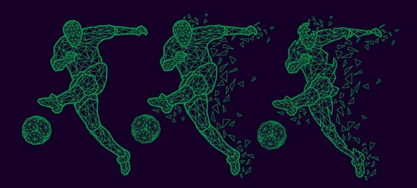 vektör çizim futbol futbol oyuncu düşük poli stil kavramı Dünya Kupası 2018 Rusya Şampiyonası Suudi Arabistan kitleri tek tip renk