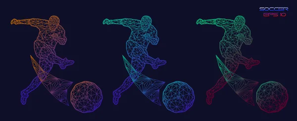 resimde futbol futbol oyuncu düşük poli stil kavramı kitleri tek tip renk Dünya Kupası 2018 Rusya Şampiyonası vektör