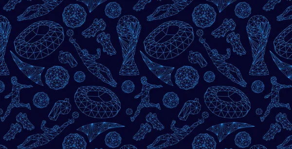 Wallpaper Fondo Vector Patrón Fútbol Campeonato Mundial Fútbol Taza Rusia — Vector de stock