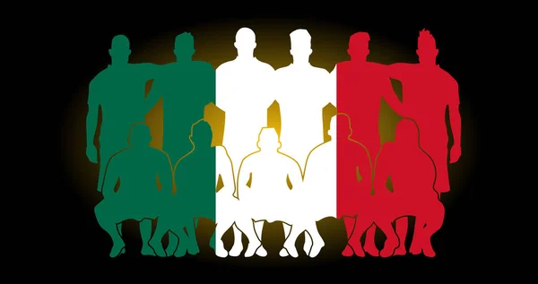 Vector Equipo Fútbol Bandera Diseño Rusia Papel Pintado Deporte Jugadores — Vector de stock