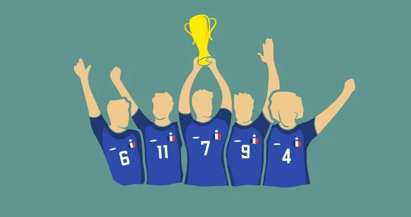 Vainqueurs Coupe Football Équipes Nationales Conception Plate — Image vectorielle