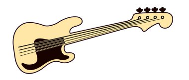 bas gitar logo soyut tasarım vektör çizim
